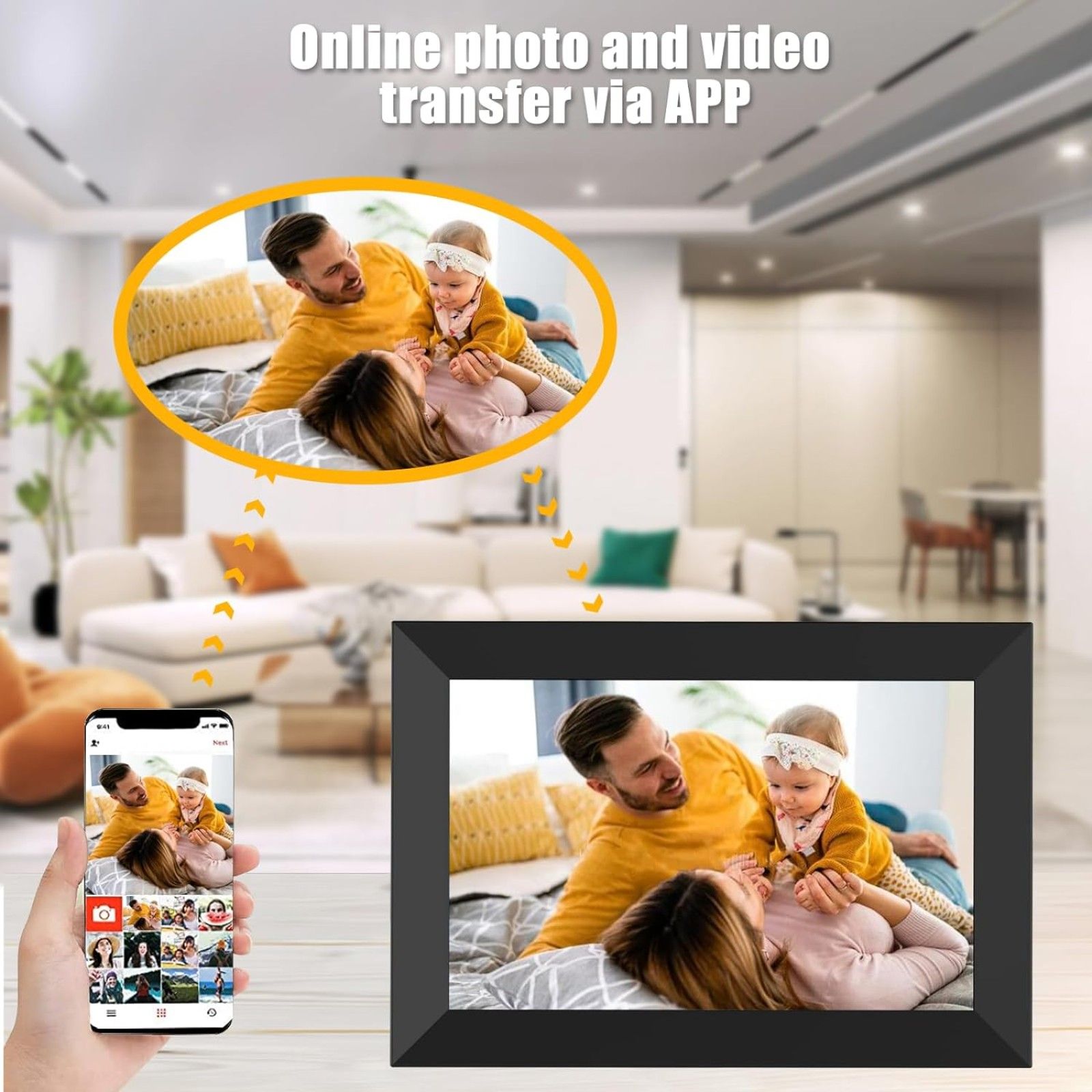 Digital Picture Frame WiFi 10.1 Inch Smart Digital Photo Frame with 1280x800 IPS HD Touch Screen
