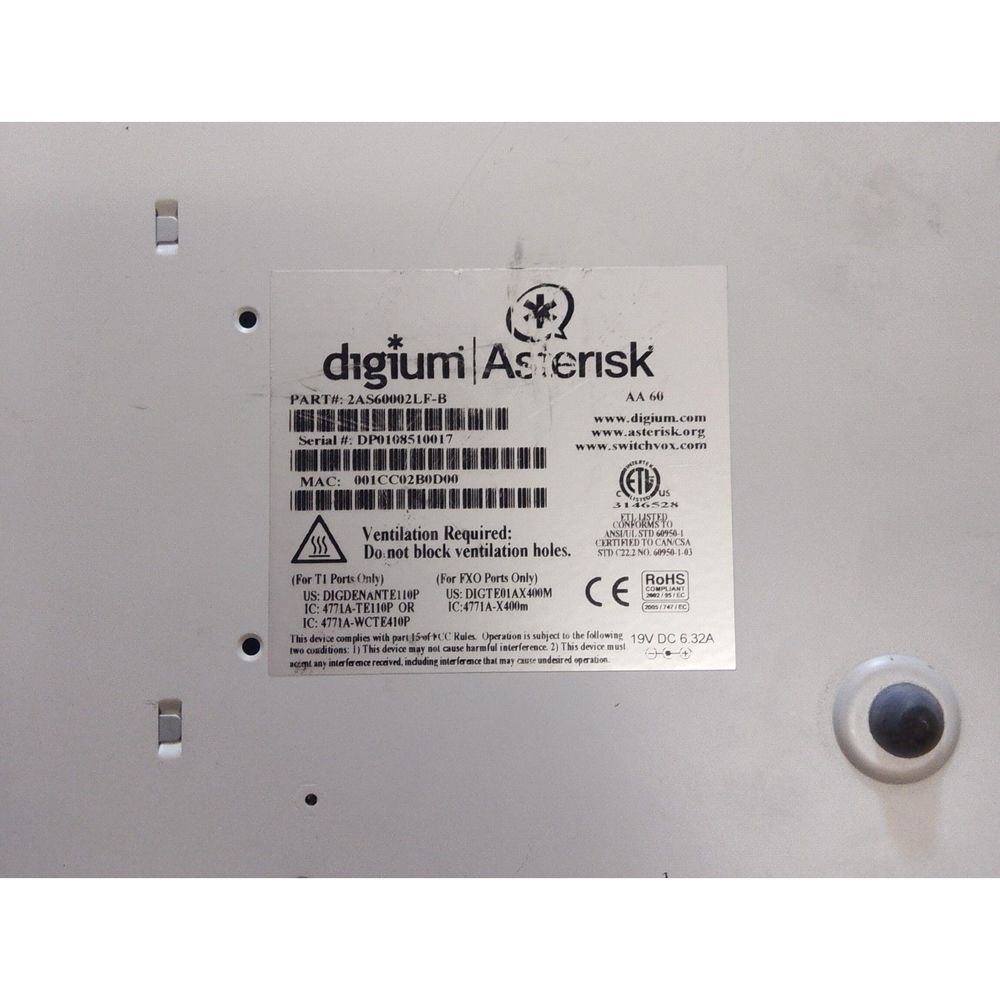 Digium Asterisk Switchvox AA60 phone system appliance advanced telephony