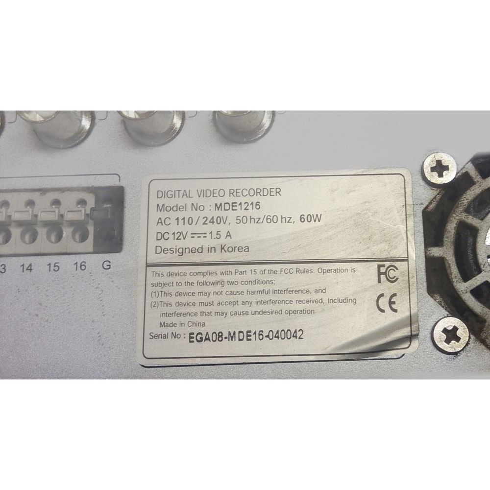 16 Channels digital video recorder MDE1216 parts as is