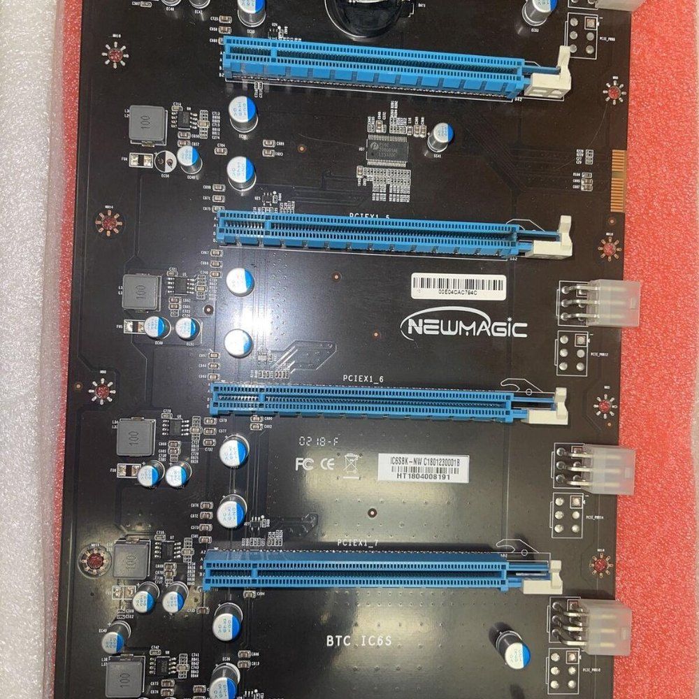 Newmagic BTC IC6S Motherboard 8 Graphics Cards Slots Parts Not Working