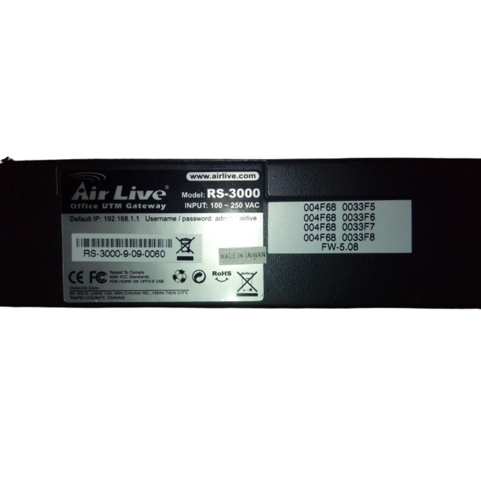 Airlive UTM Gateway RS-3000 network security