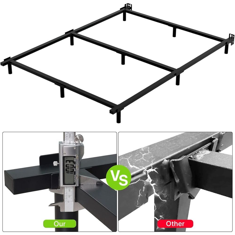 7 Inch Full Size Metal Bed Frame for Box Spring and Mattress, 9-Leg size full