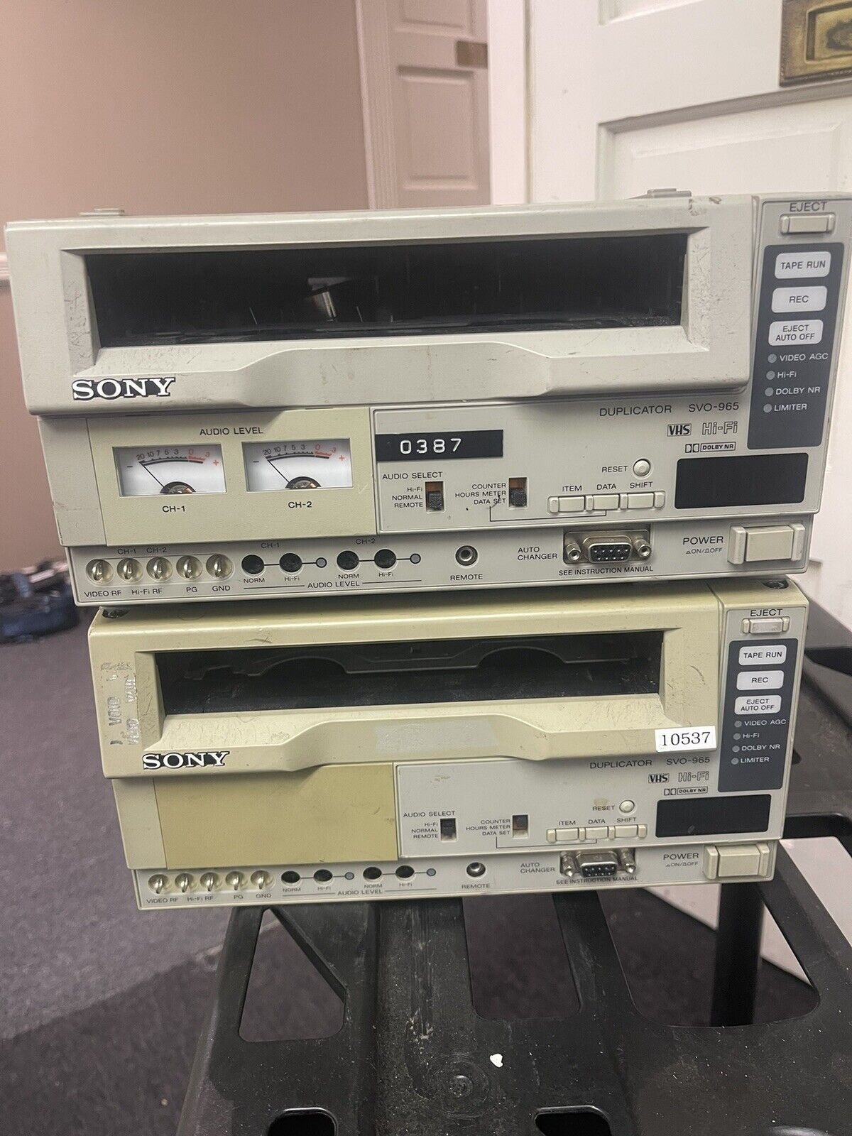 2 unit VHS Recorder Sony SVO-965 parts not working