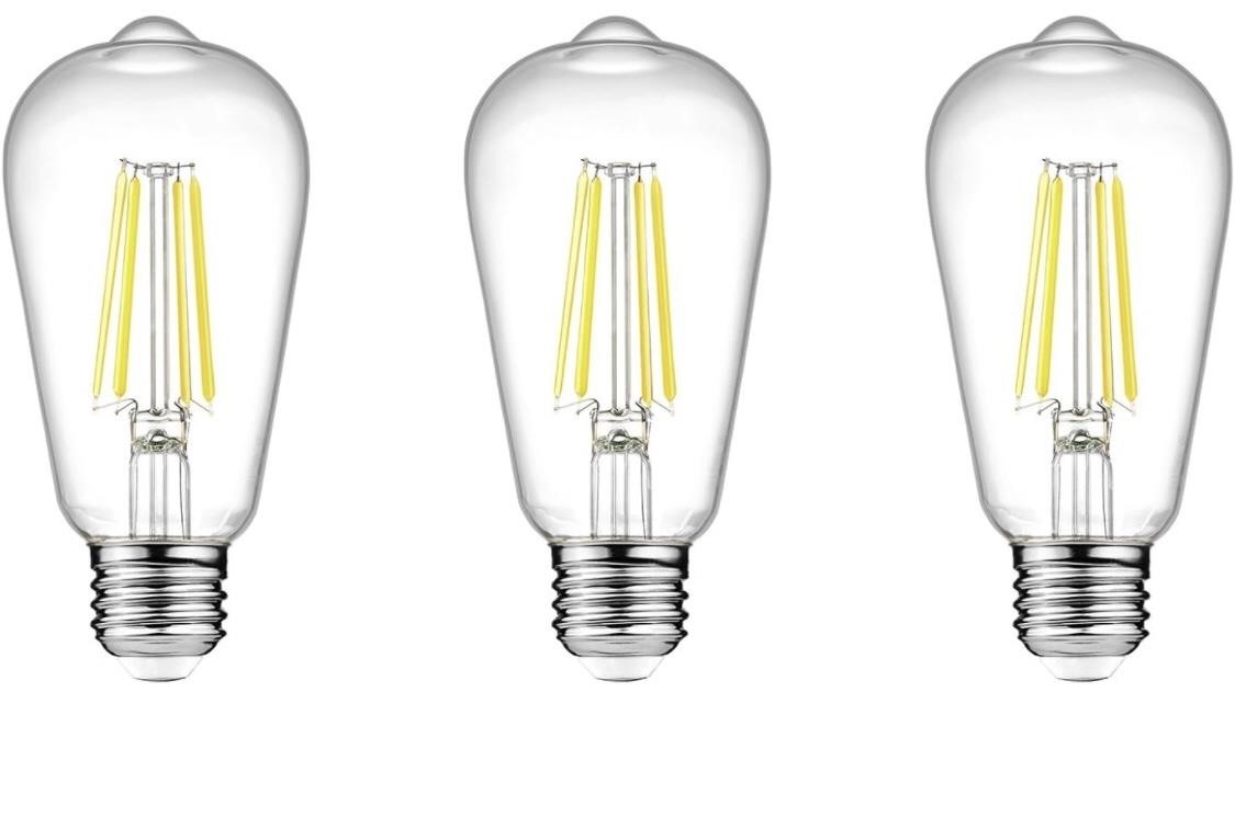 Ascher Vintage LED Edison Bulbs, 6W,