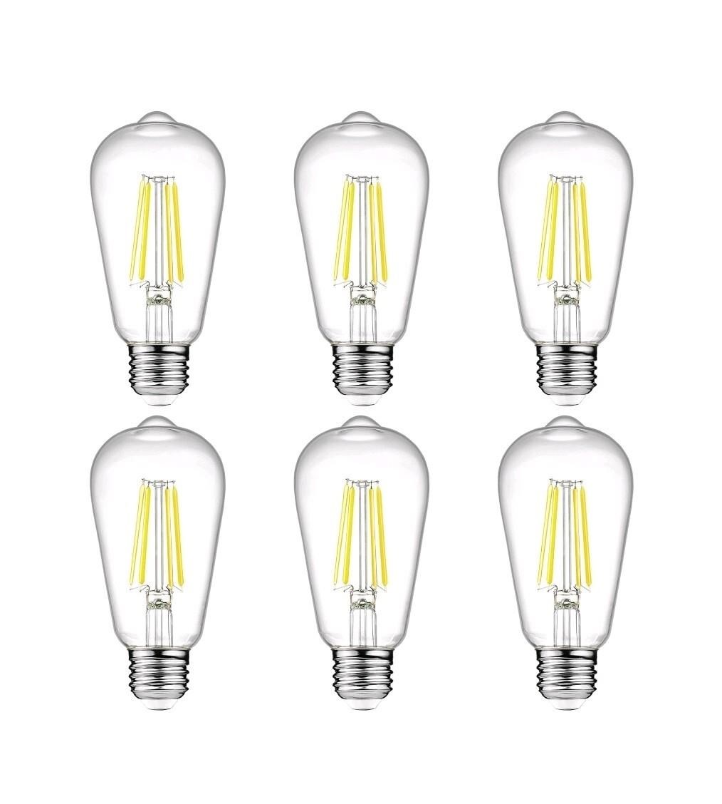 Ascher Vintage LED Edison Bulbs, 6W