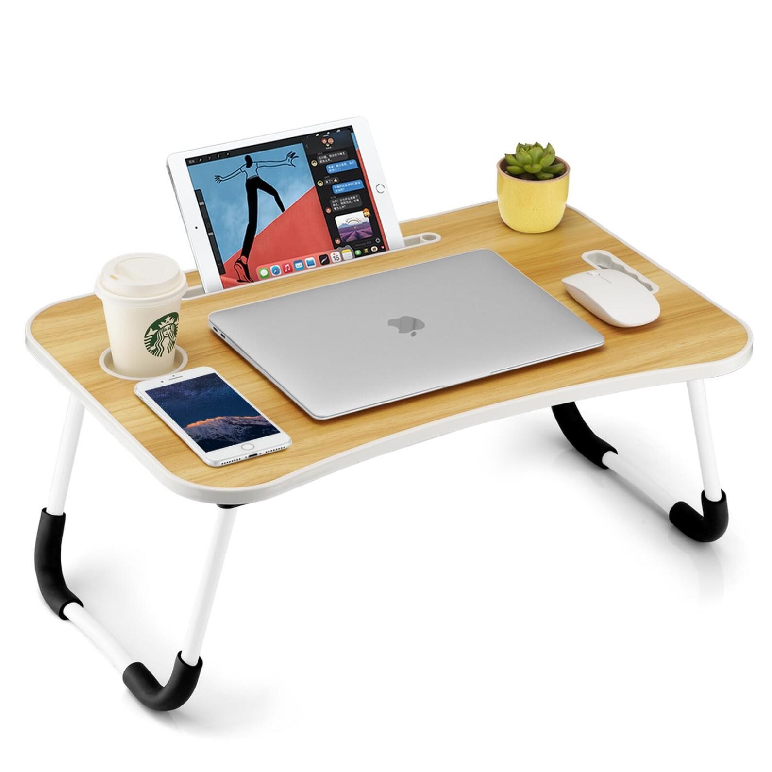 FISYOD Foldable Laptop Table, Portable Lap Desk Be