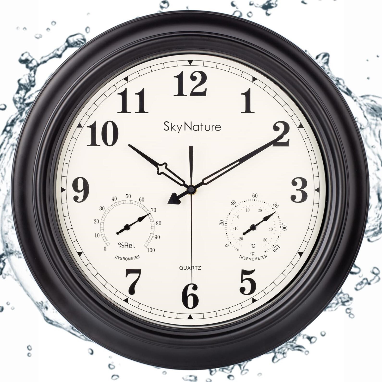 SkyNature Large Outdoor Clock, Waterproof Patio Outdoor Clock