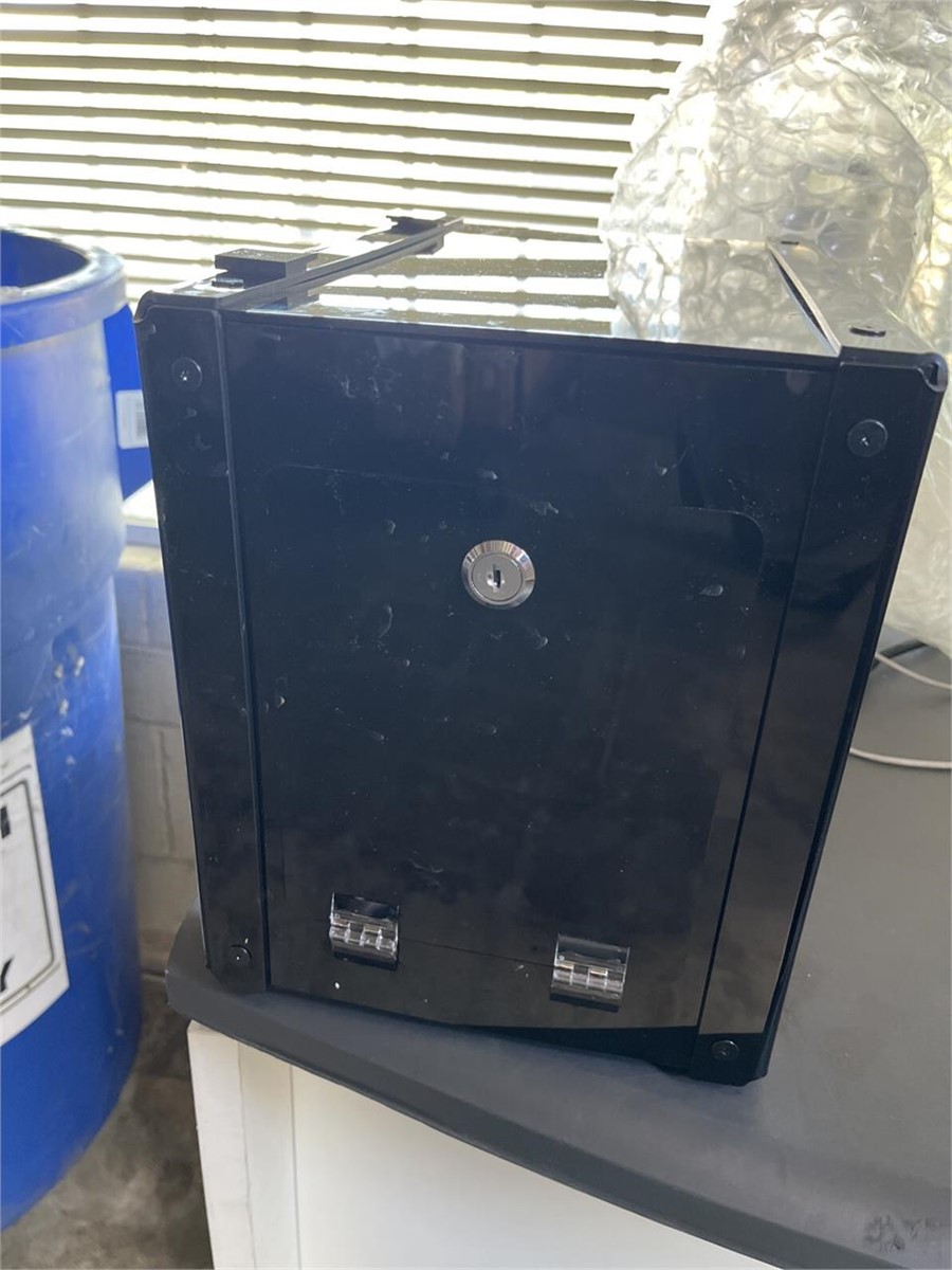FixtureDisplays® Sturdy Black Metal Donation Box S