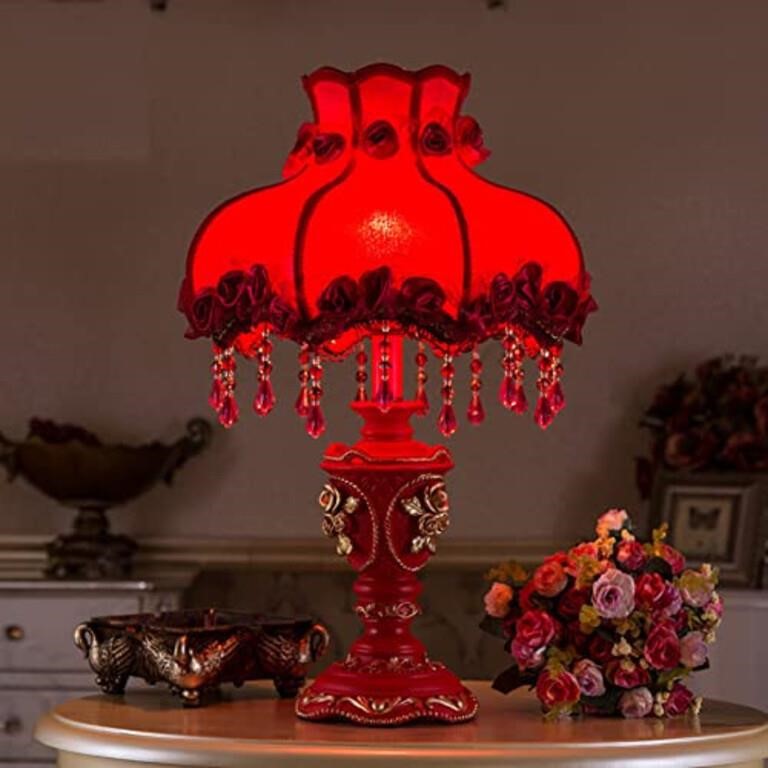 Red Victorian Antique European Table Lamp Retai