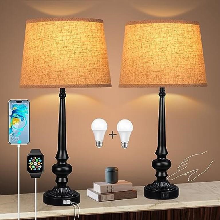 SZPSYIHEO Tall Skinny Table Lamps Set of 2 Black