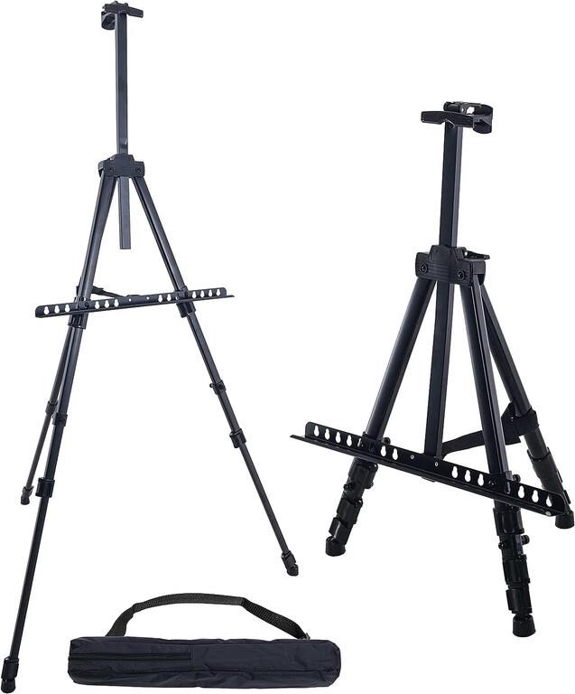 U.S. Art Supply - 66 Inch Sturdy Black Aluminum T