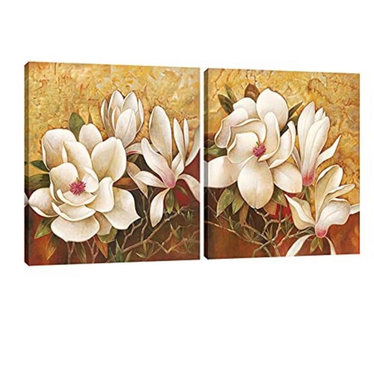 Pyradecor Magnolia Flowers Large Modern 2 Panels