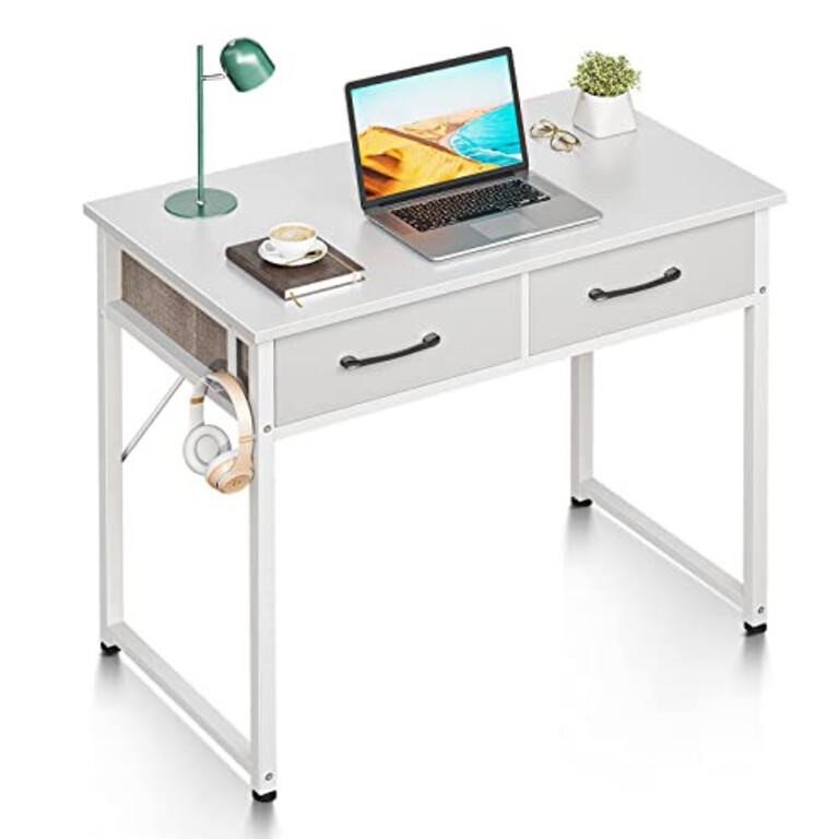 ODK 32 Inch Small Vanity/ Desk with Fabric Drawer