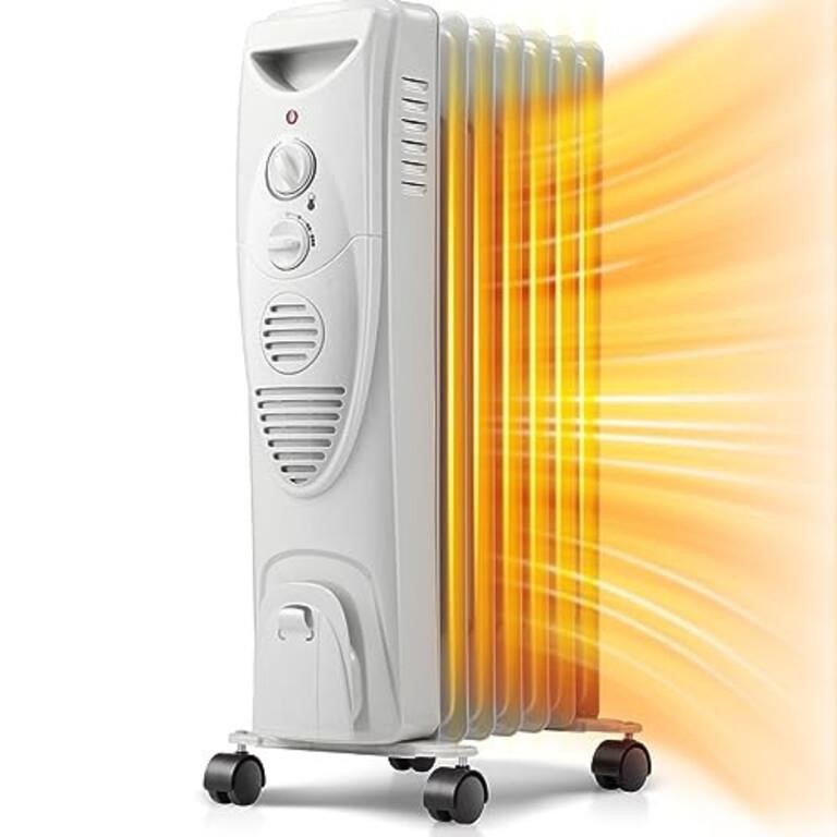Kismile 1500W Oil Filled Radiator Heater, Portabl
