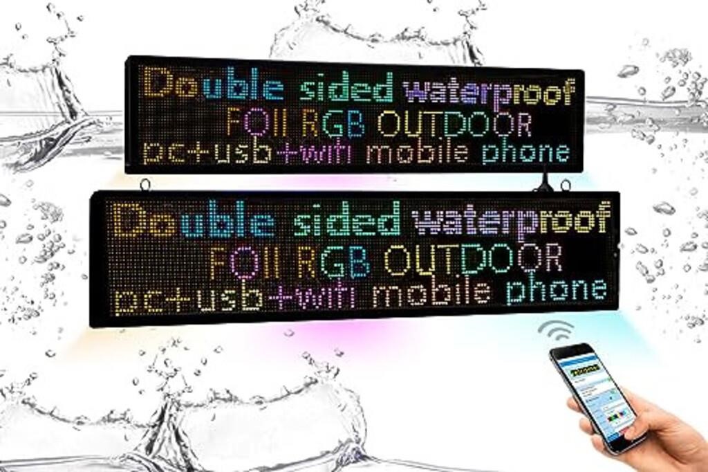 FTELEDLIGHT Programmable Led Sign P6 40x9 Inch Do