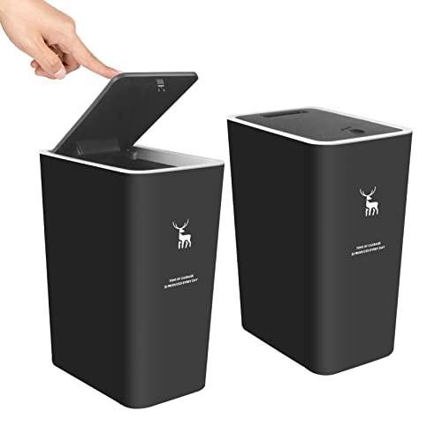 XPIY Trash Can with Lid, 2 Pack 4 Gallons/15 Lite