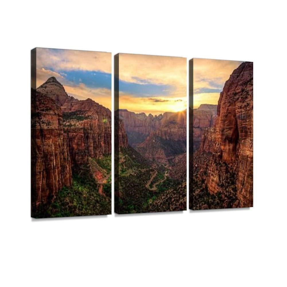 Sun Setting on Zion Canyon, Zion National P