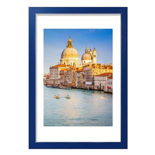wyooxoo 12x18 Picture Frame Dark blue Solid Wood
