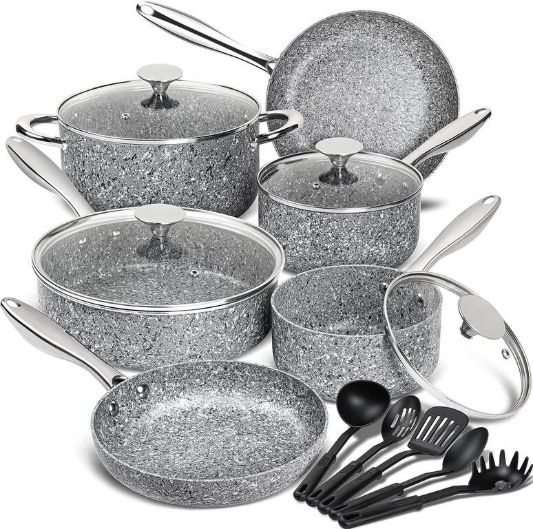 MICHELANGELO Pots and Pans Set 15 Piece, Ultra N
