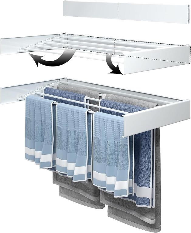 Muibe Laundry Drying Rack, 31.5" Wall Mounted Dry