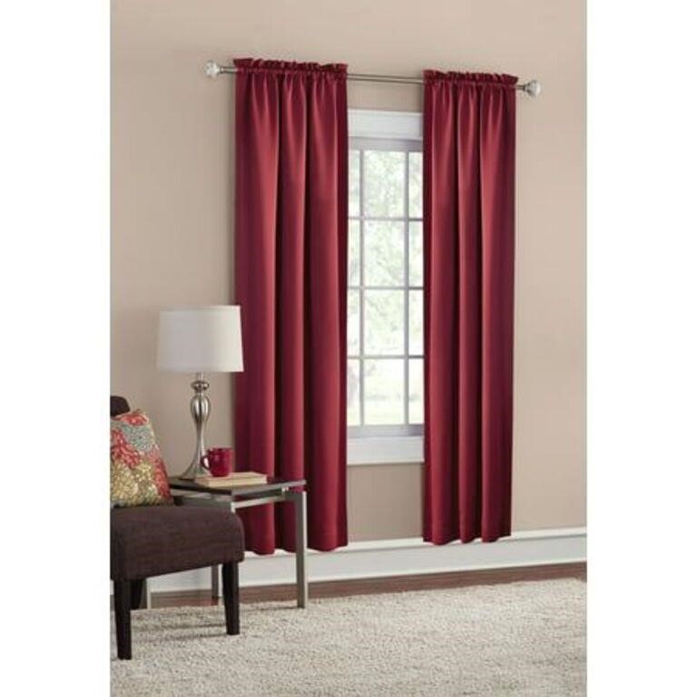 Mainstays Solid Color Room Darkening Rod Pocket Cu
